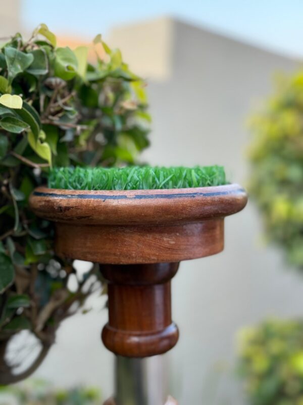 Wooden Falcon Stand with Double Marble - Image 4